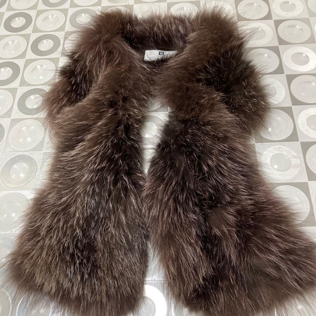 美品 ジバンシー GIVENCHY リアルファー ストール マフラー