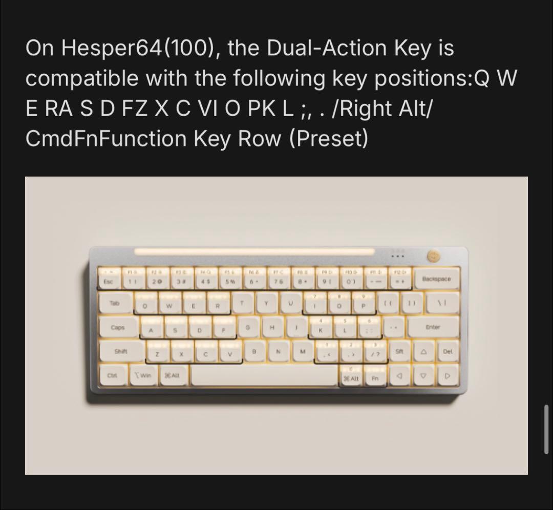 Nics Hesper64(100) Dual-Action ロープロキーボード