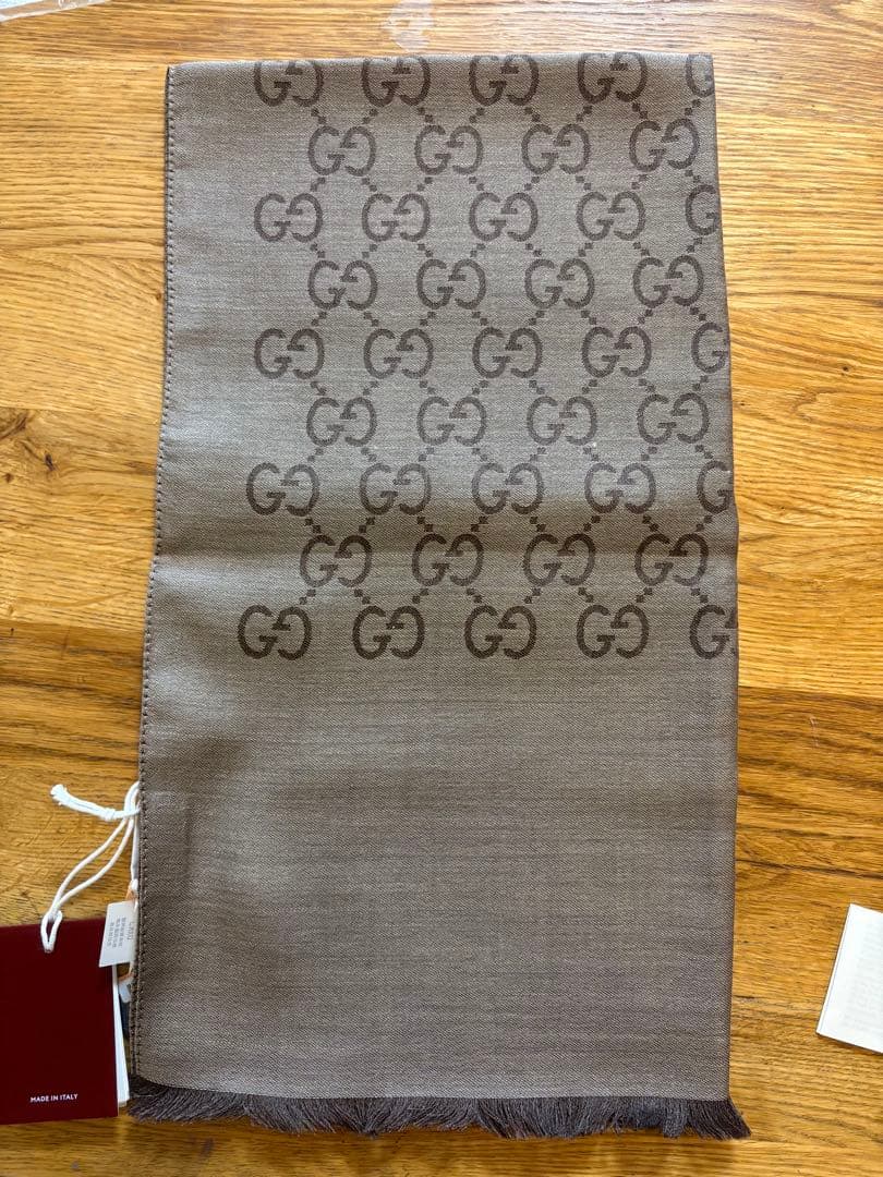 t.　GUCCI GGロゴ ストール ブラウン