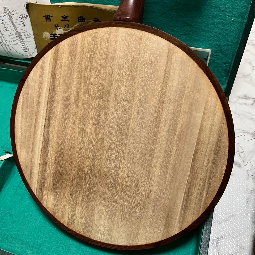 琴月　月琴　高級製品　4線　Yueqin 刻印有り　木製 ハードケース付き