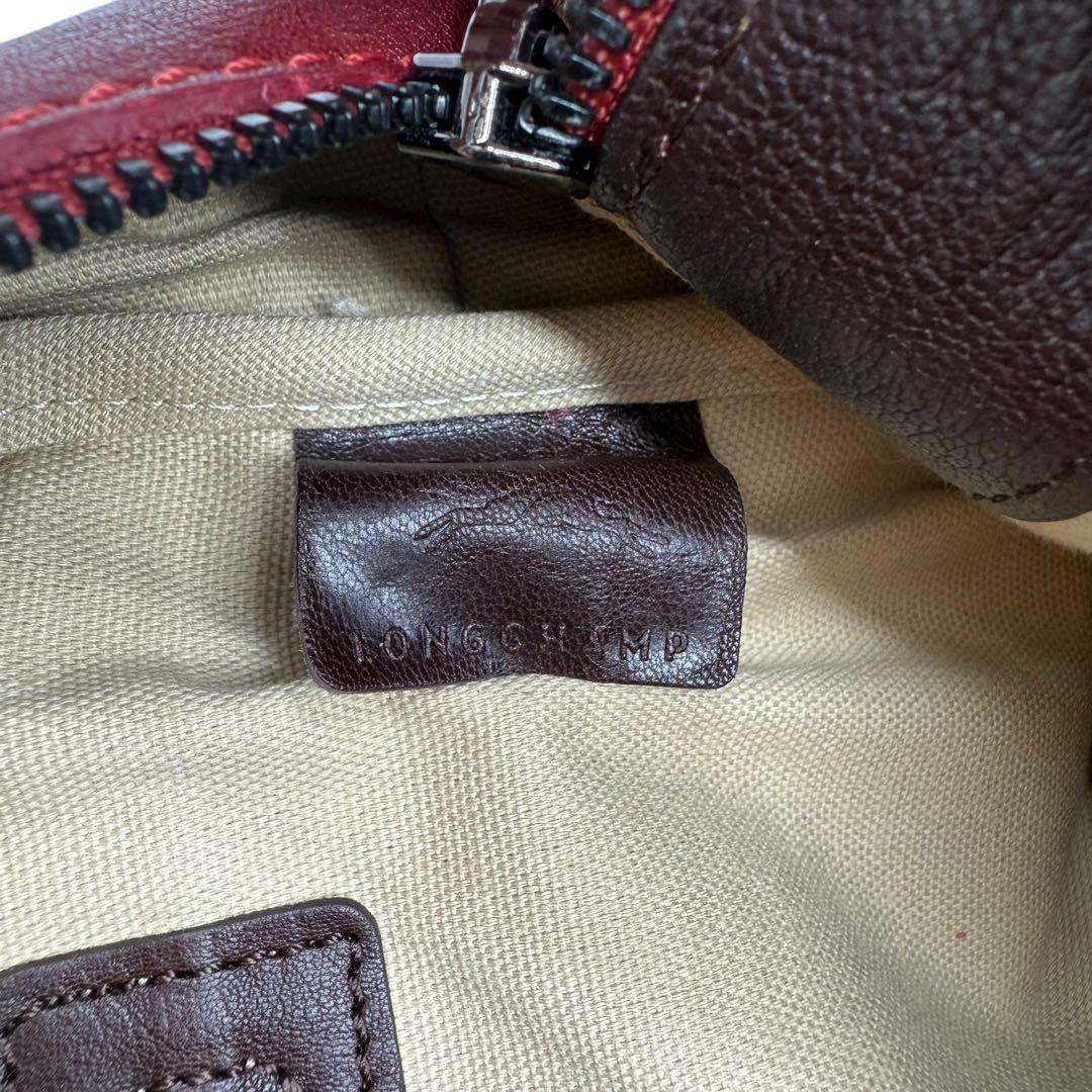 LONGCHAMP ロンシャン ボストンバッグ レザー ボルドー 肩掛け 大容量