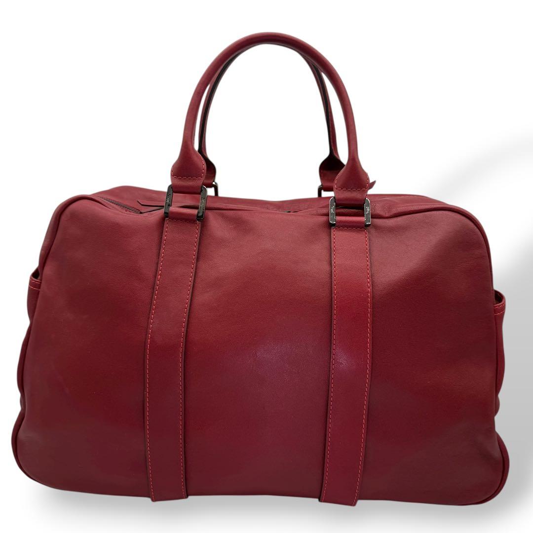 LONGCHAMP ロンシャン ボストンバッグ レザー ボルドー 肩掛け 大容量