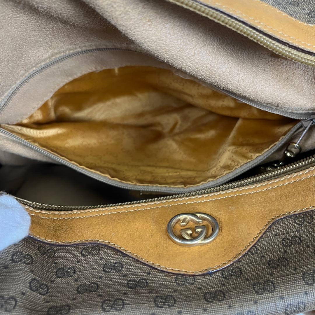 GUCCI グッチ　ミニボストンバッグ　ハンド　GG　金具　レザー　希少