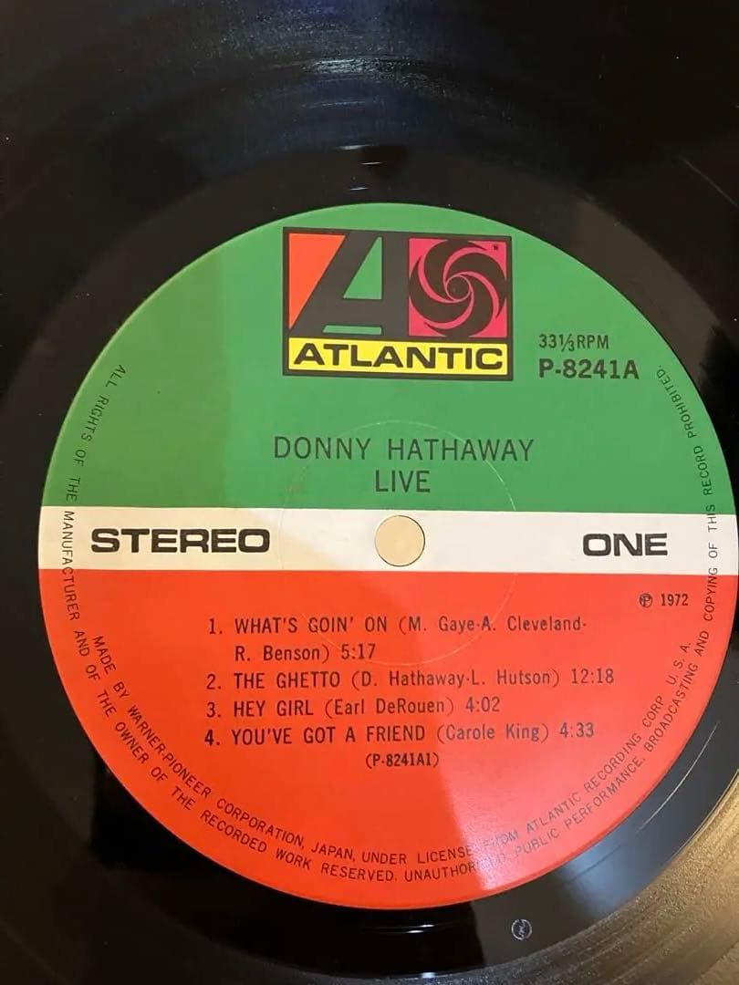 国内盤　日本盤 　donny hathaway live ダニー・ハサウェイ