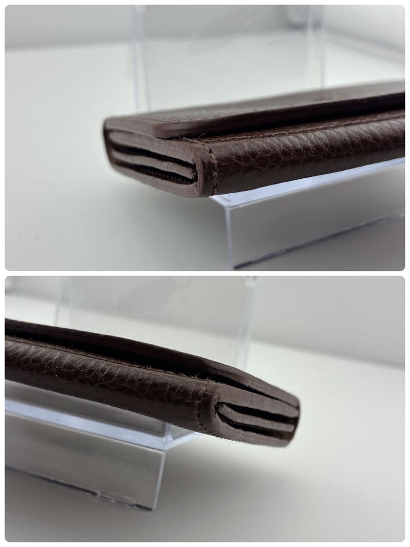 IL BISONTE イルビゾンテ カードケース　ダークブラウン　レザー　ロゴ