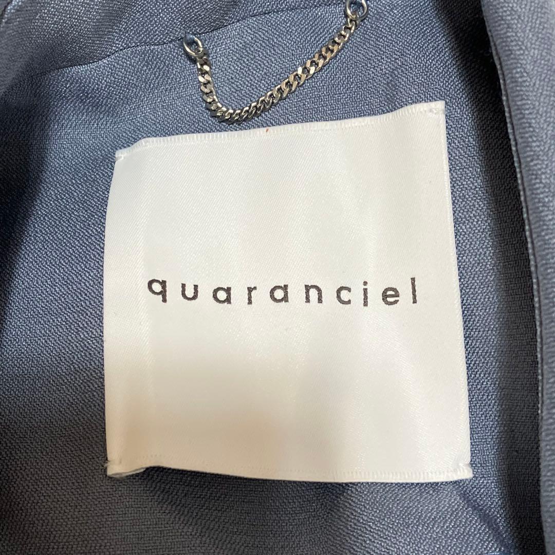 quaranciel ダブルクロスハーフ トレンチジャケット くすみブルー