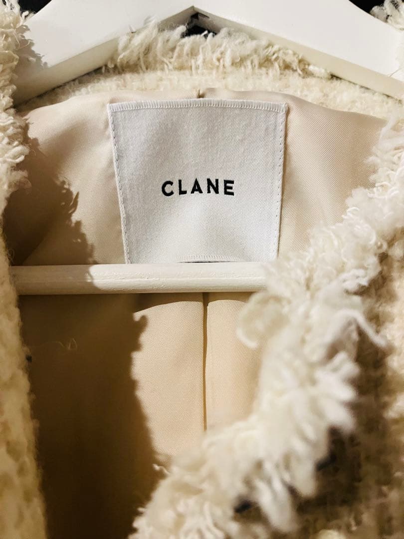 CLANE アイボリー ツイードジャケット　タグ、ショッパー付き