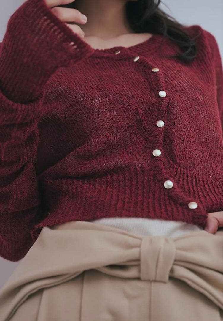 あ*こ様 Andequal wave design sheer knit
