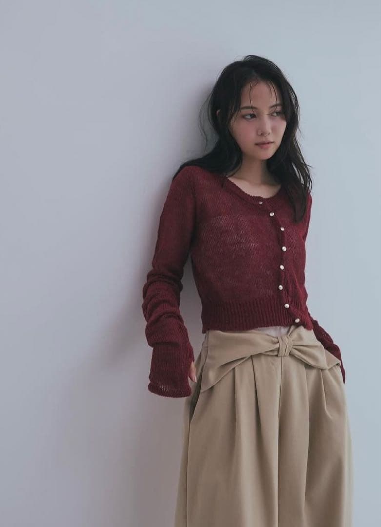 あ*こ様 Andequal wave design sheer knit