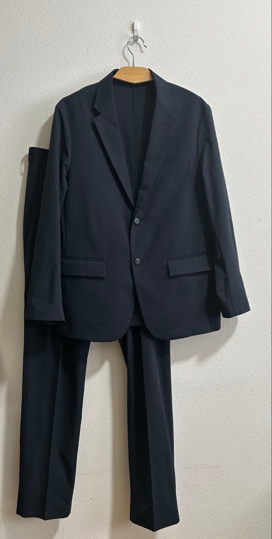 美品 ユニクロ 感動ジャケット 感動パンツ セットアップ ネイビー L