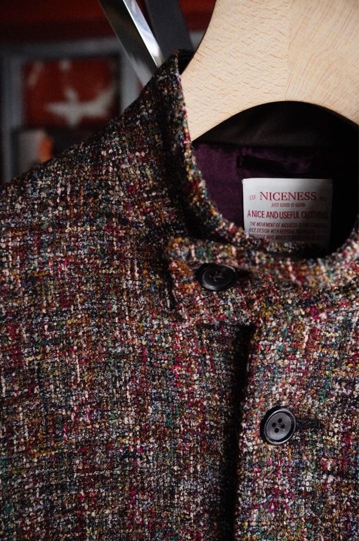 【極美品】23AW 定価18万 NICENESS ナイスネス ツイードジャケット