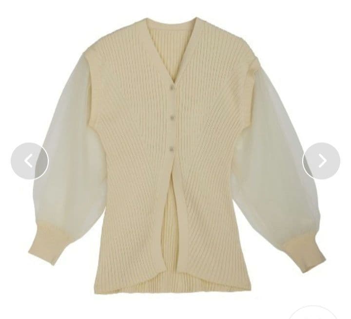 新品✦AMERI SHEER SLEEVE WAVE KNIT CARDIGAN