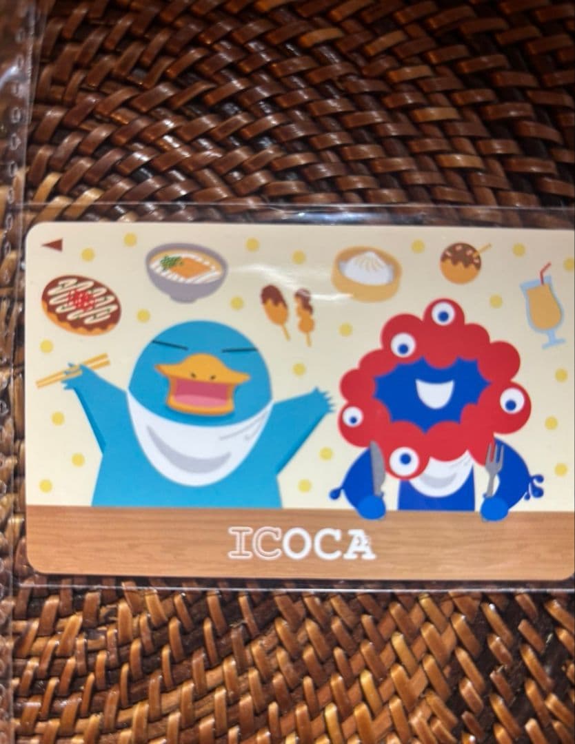 万博ミャクミャクカモノハシイコちゃんICOCAIC+木製カードケース