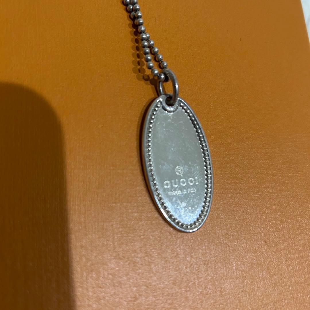 GUCCI グッチ シルバー オーバル ペンダント ネックレス