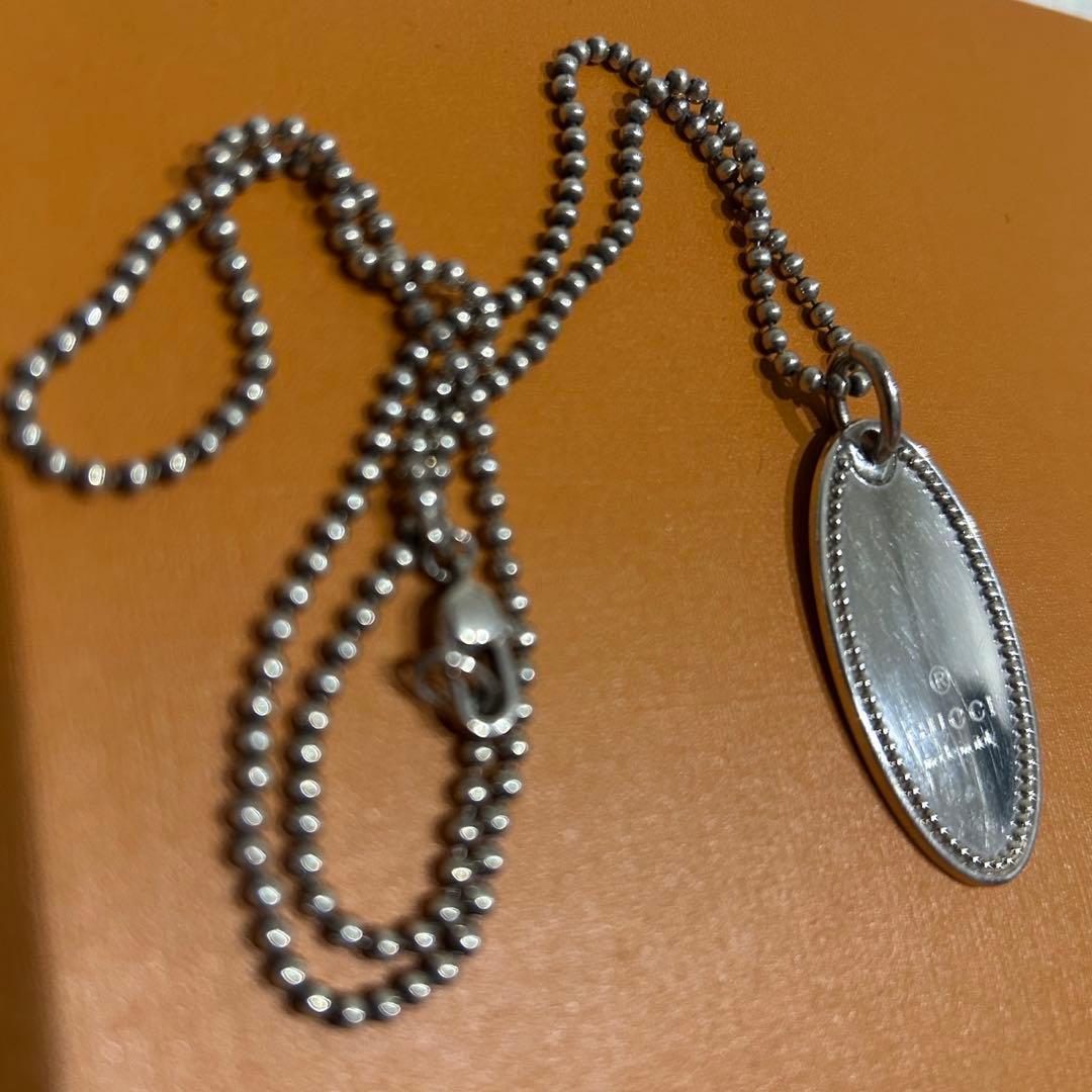 GUCCI グッチ シルバー オーバル ペンダント ネックレス