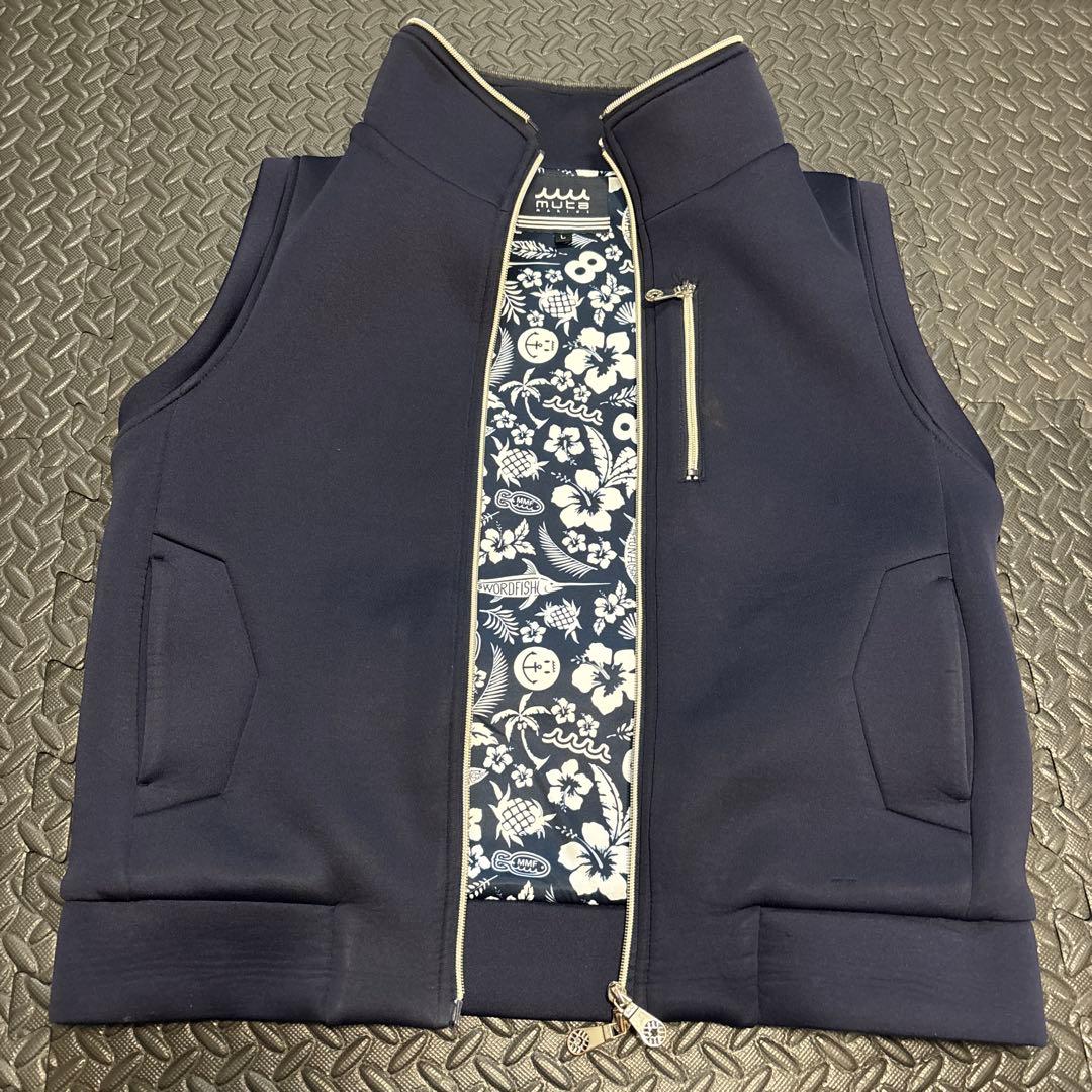 muta MARINEベスト ネイビー フロントジッパー