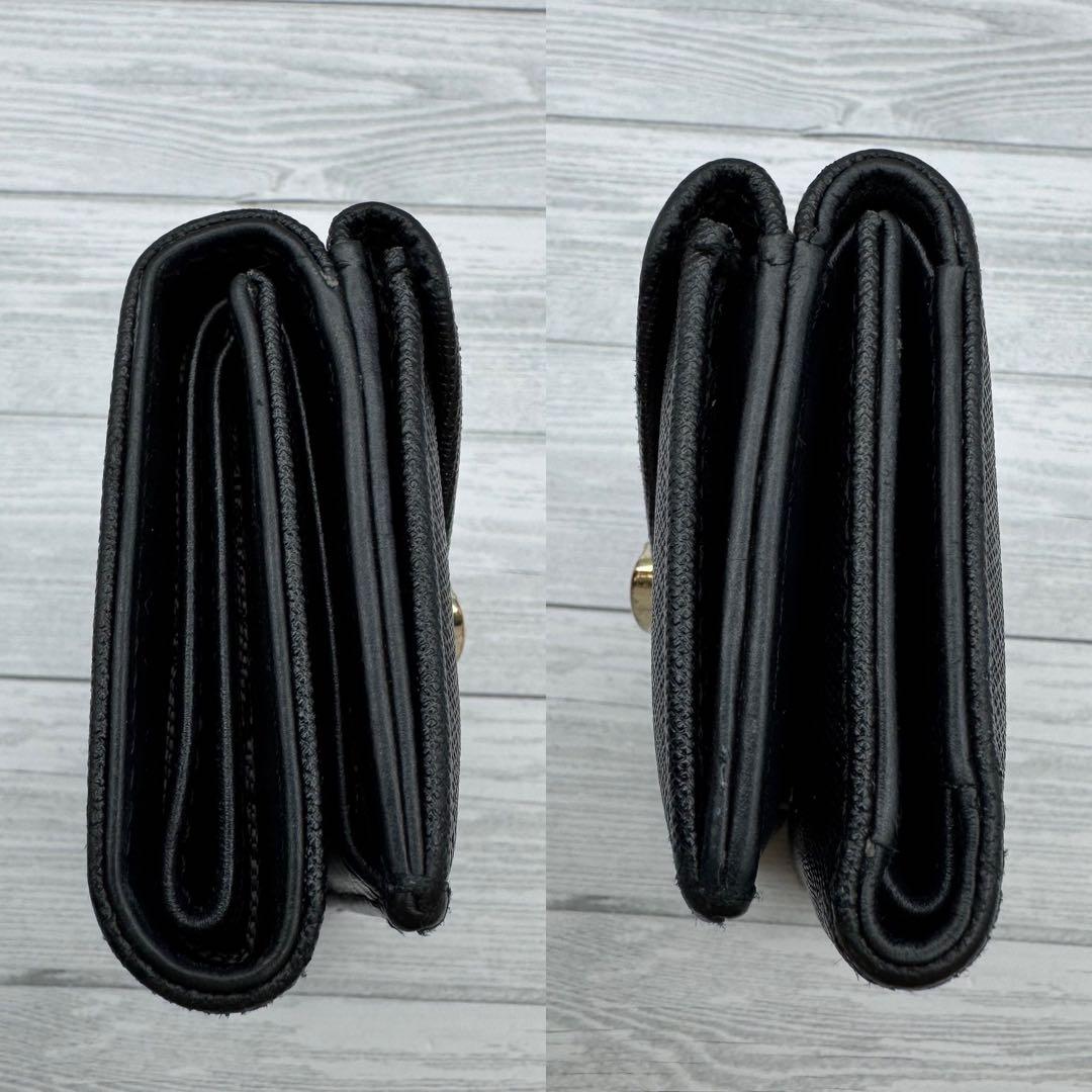 【美品】ヴィヴィアンウエストウッド 三つ折り財布 オーブ　レザー ブラック