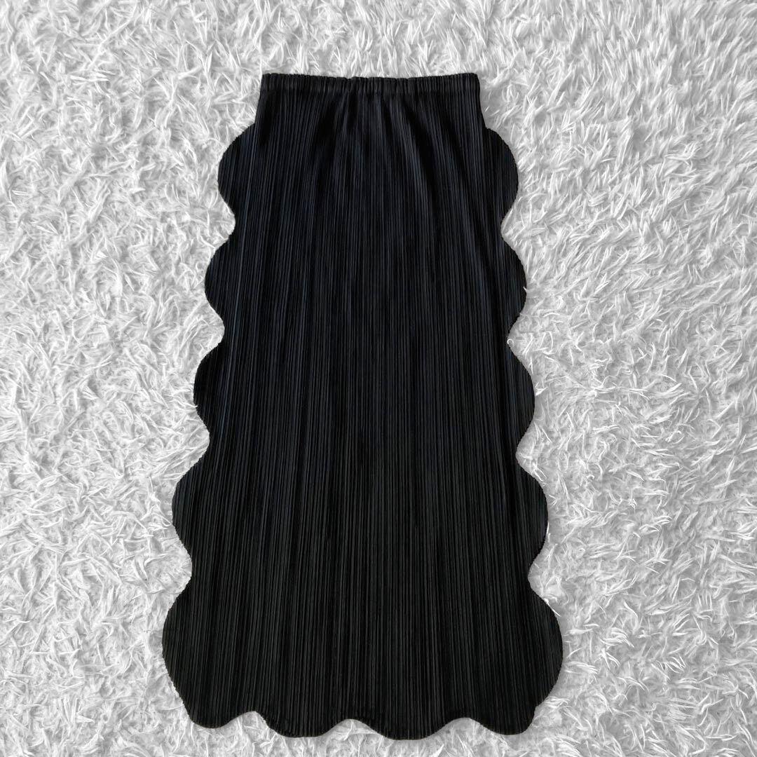 kandac様 PLEATS PLEASE スカラップ スカート 黒 L