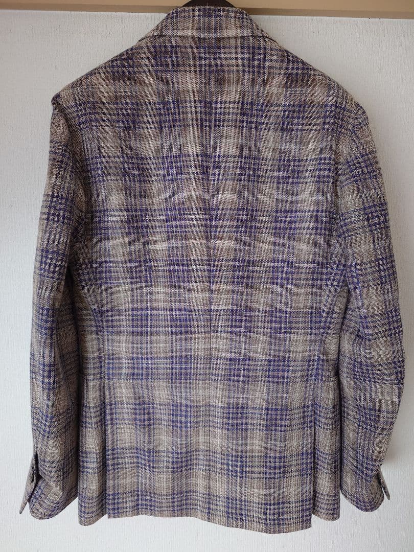 LARDINI ウールシルク チェックジャケット 44