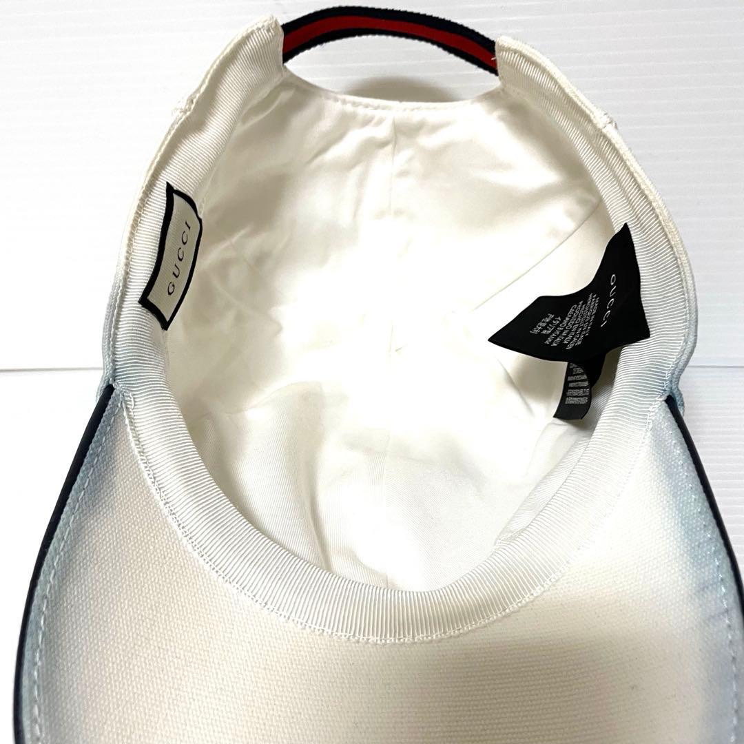 ✅ グッチ GUCCI キャップ 帽子 387554 白 ホワイト