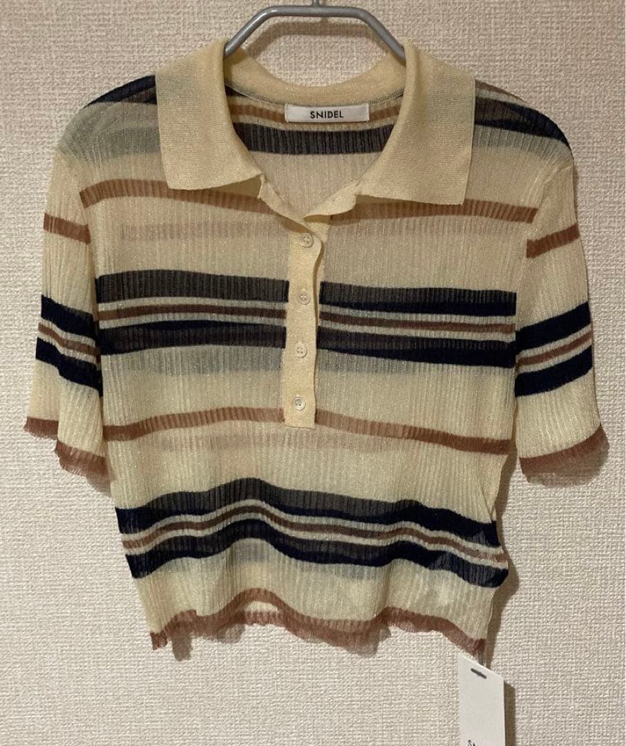 SNIDEL シアーニットポロシャツ
