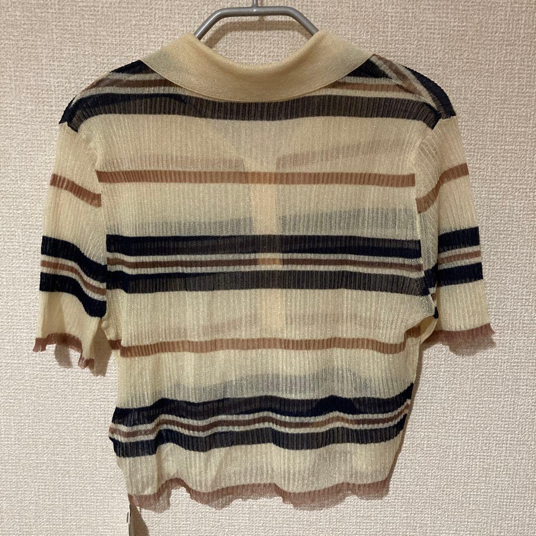 SNIDEL シアーニットポロシャツ