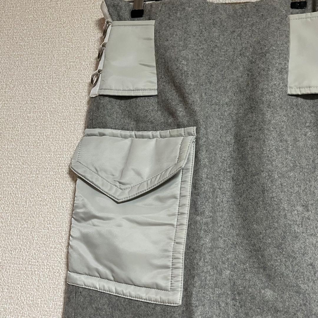 sacai 19AW メルトン ジップアップ タイトスカート 19-04715
