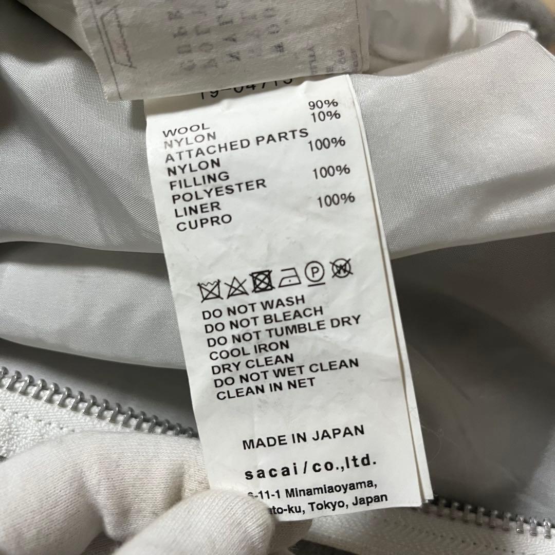 sacai 19AW メルトン ジップアップ タイトスカート 19-04715