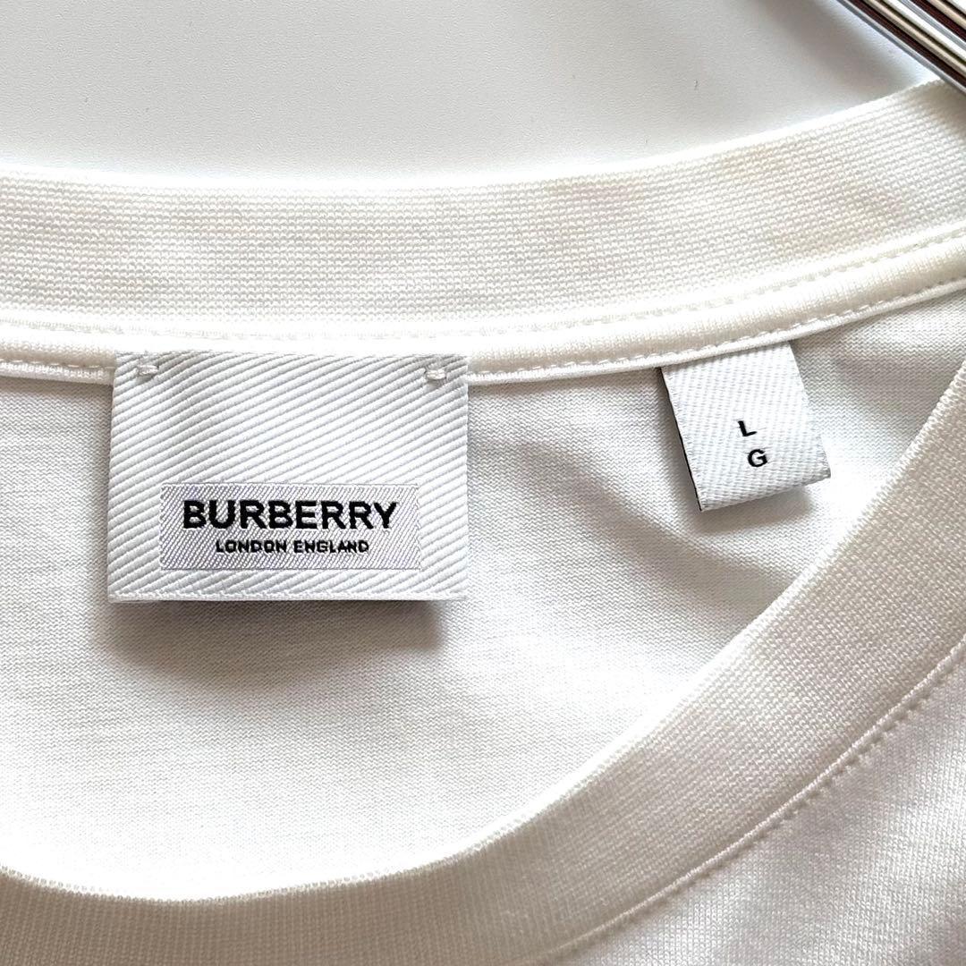 近年 BURBERRY バーバリー ロゴTシャツ リカルド期 ホワイト×レッド