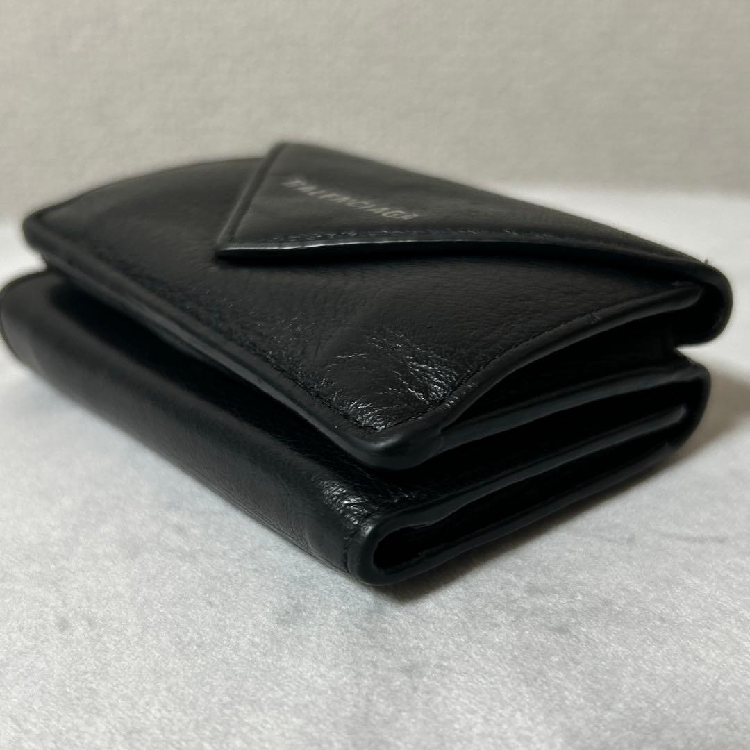 【美品】 BALENCIAGA バレンシアガ ペーパー ミニ ウォレット 黒