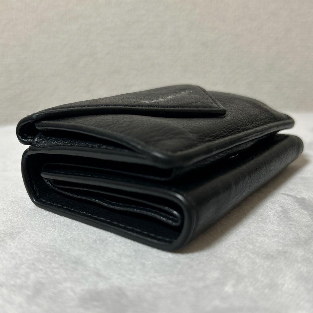 【美品】 BALENCIAGA バレンシアガ ペーパー ミニ ウォレット 黒