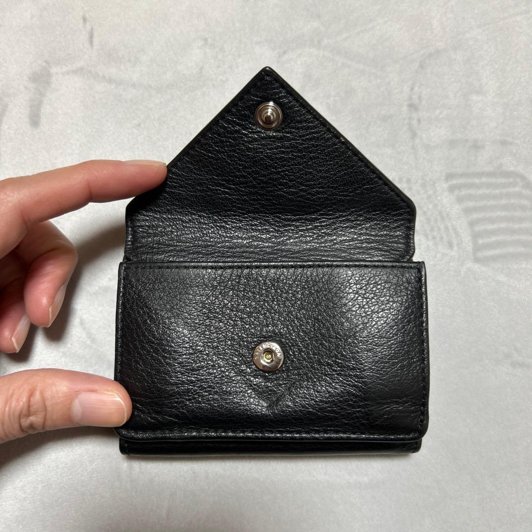 【美品】 BALENCIAGA バレンシアガ ペーパー ミニ ウォレット 黒