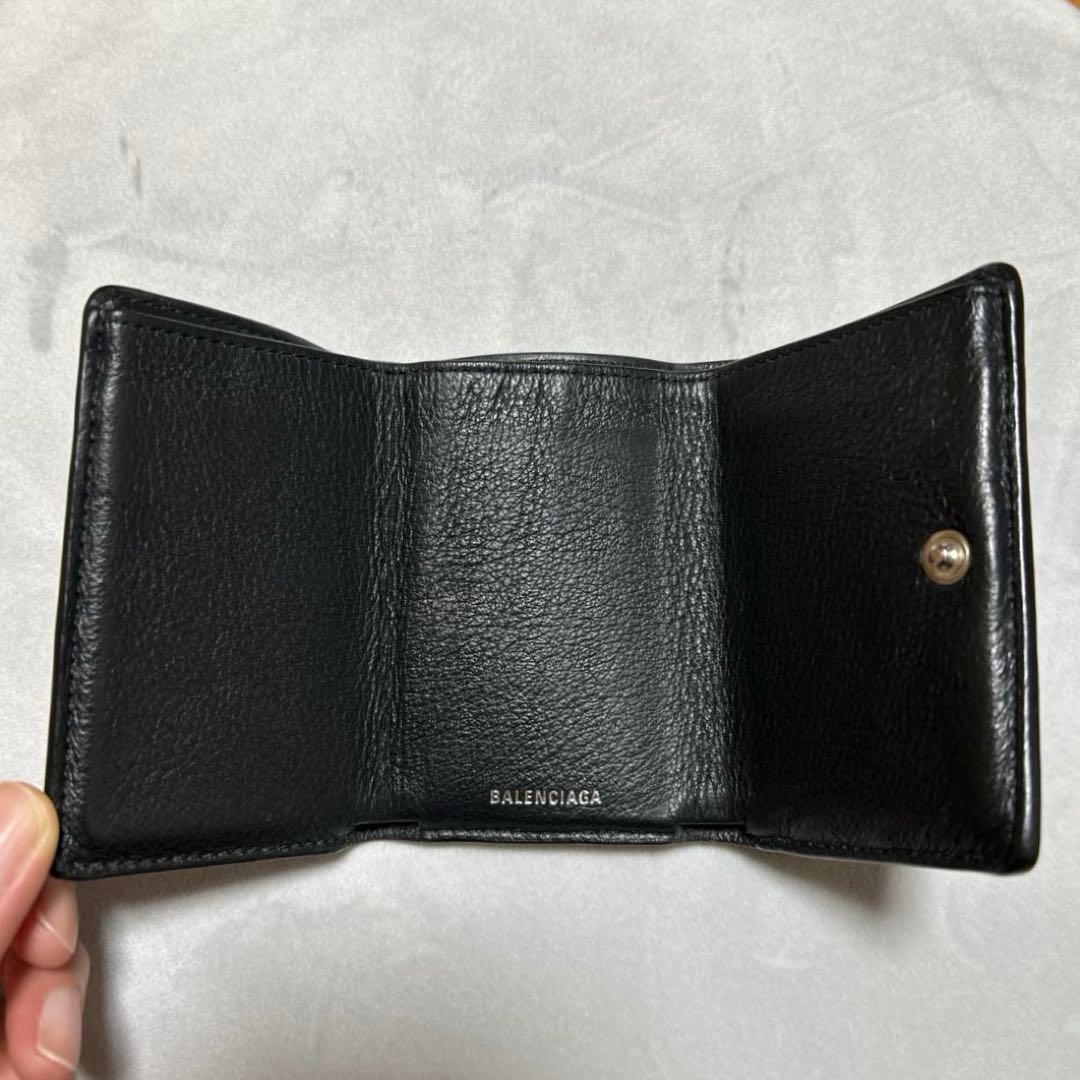 【美品】 BALENCIAGA バレンシアガ ペーパー ミニ ウォレット 黒