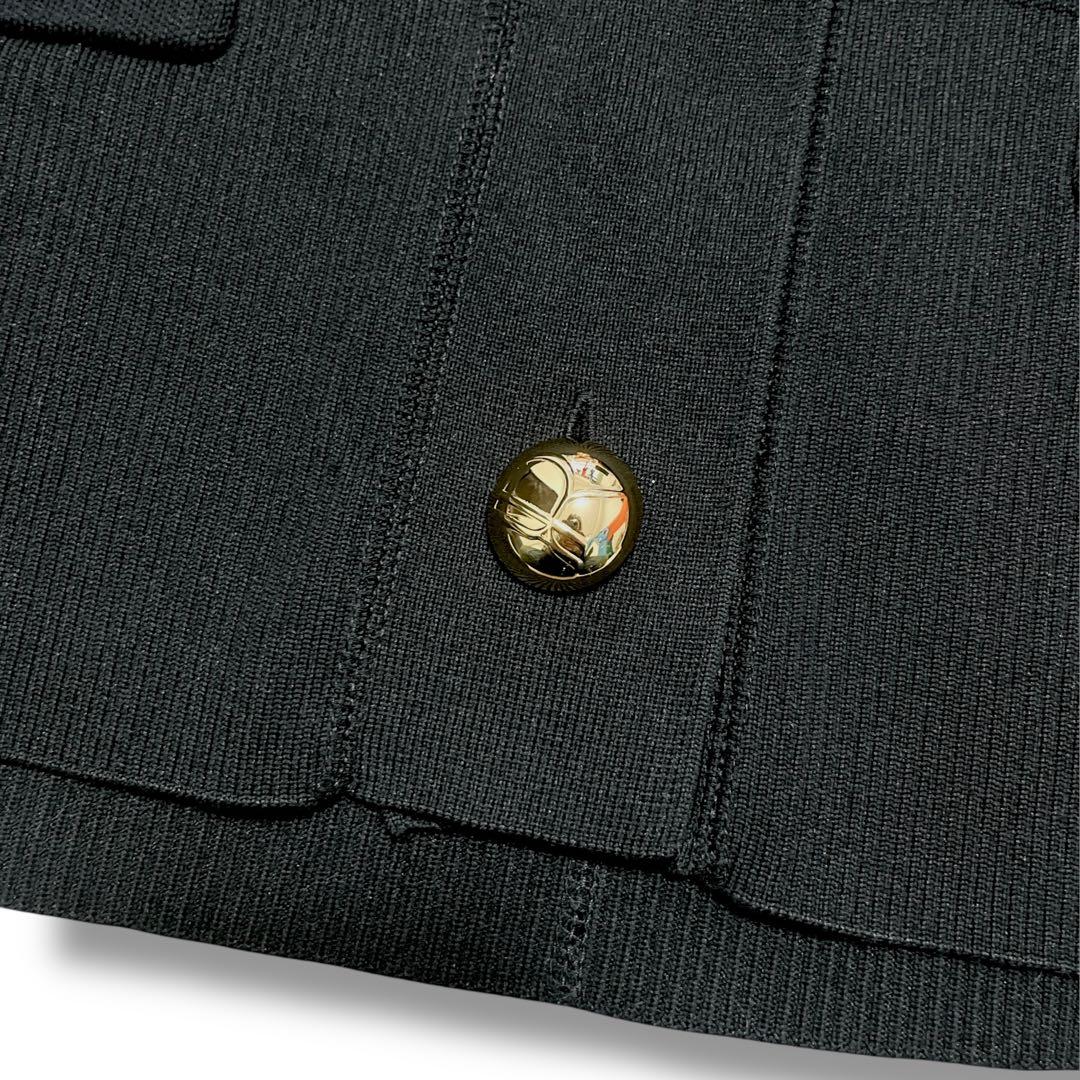 極美品⭐️アダムエロペ　ロゴボタン　カーディガン　黒　金ボタン　25ss 手洗い