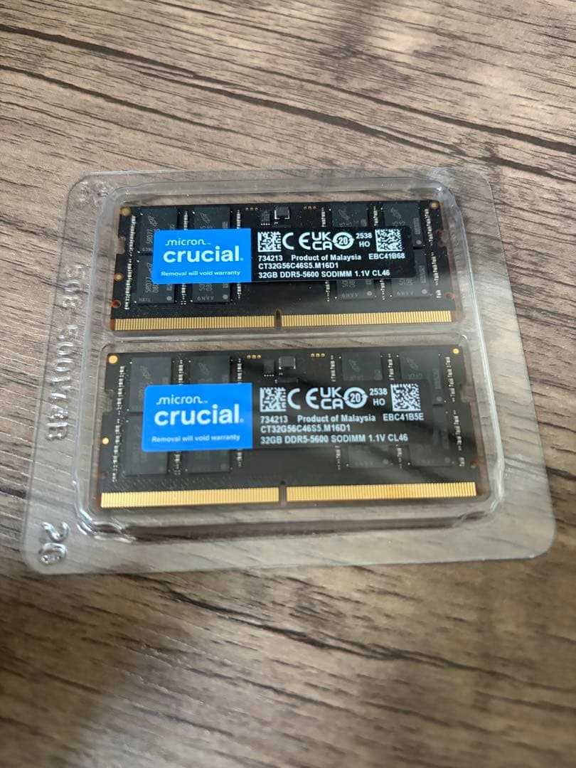 【最終値下げ】Crucial DDR5 ノートPCメモリ 64GB 32GBx2