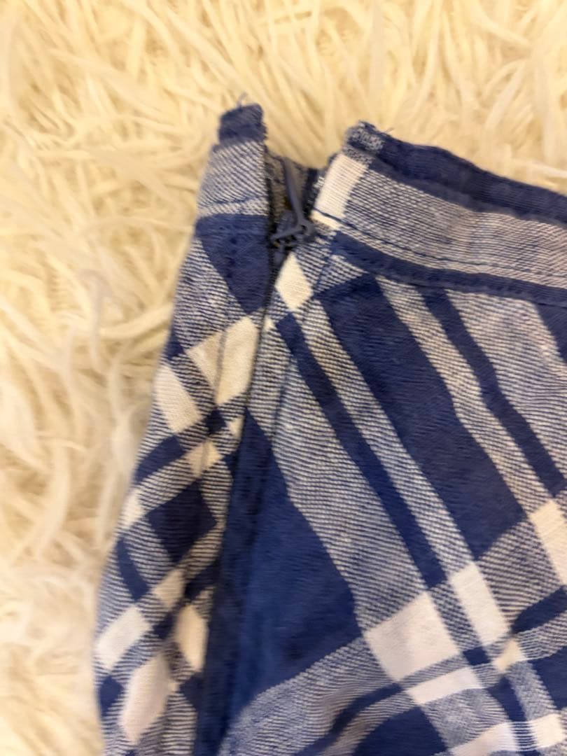 Polo Ralph Lauren リネン　チェック ロングスカート フレア