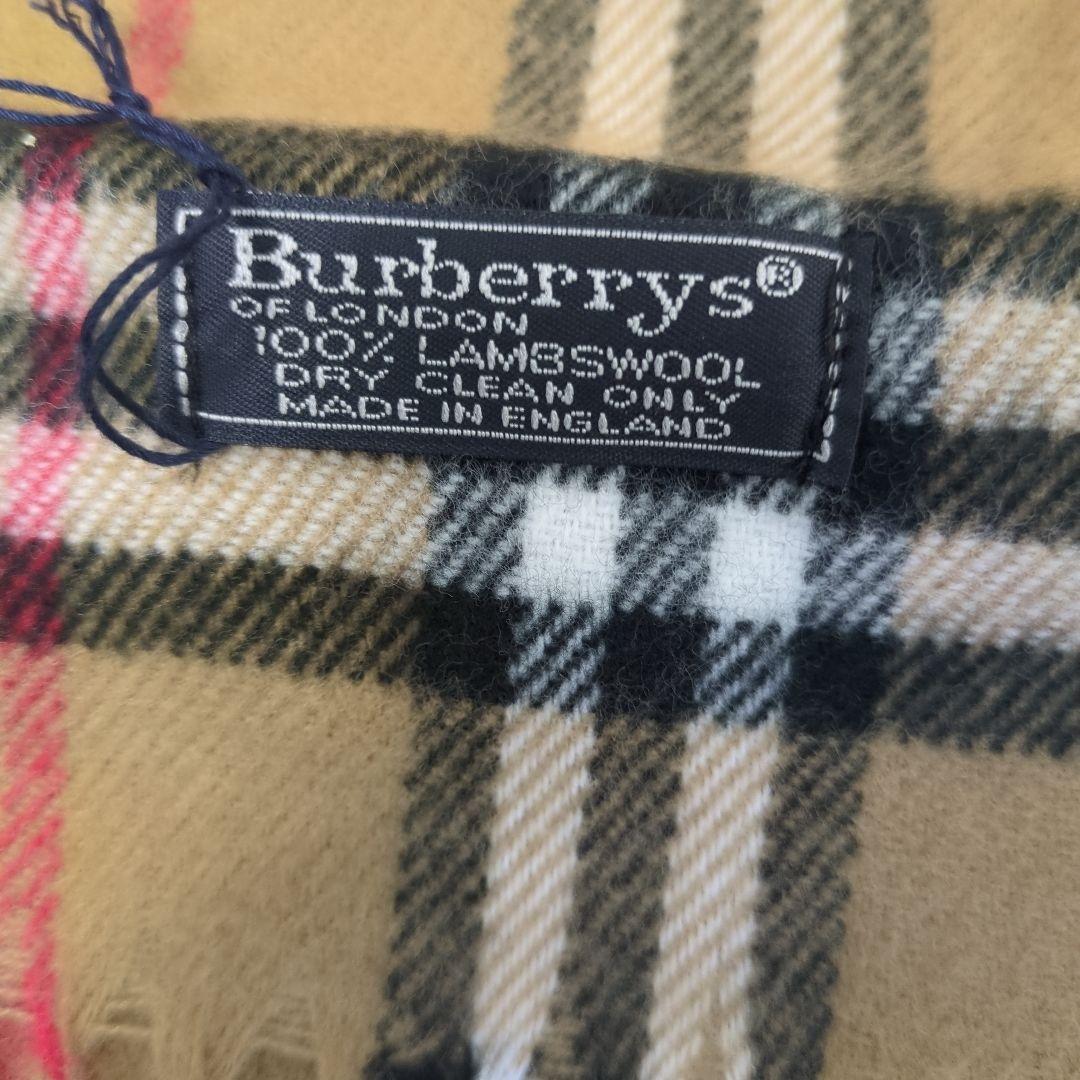 新品　Burberry　バーバリー チェック柄マフラー 100%ラムウール