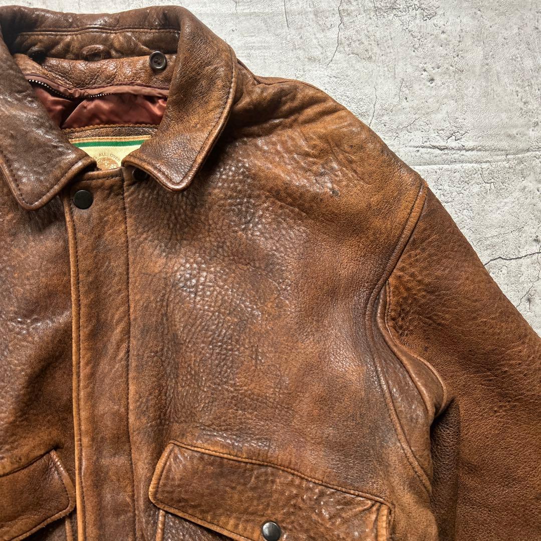 90s MENS ROBO フライトレザージャケット　A-2 G-1 ラムレザー