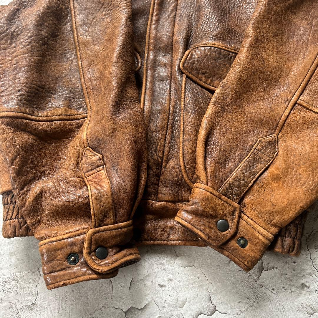 90s MENS ROBO フライトレザージャケット　A-2 G-1 ラムレザー