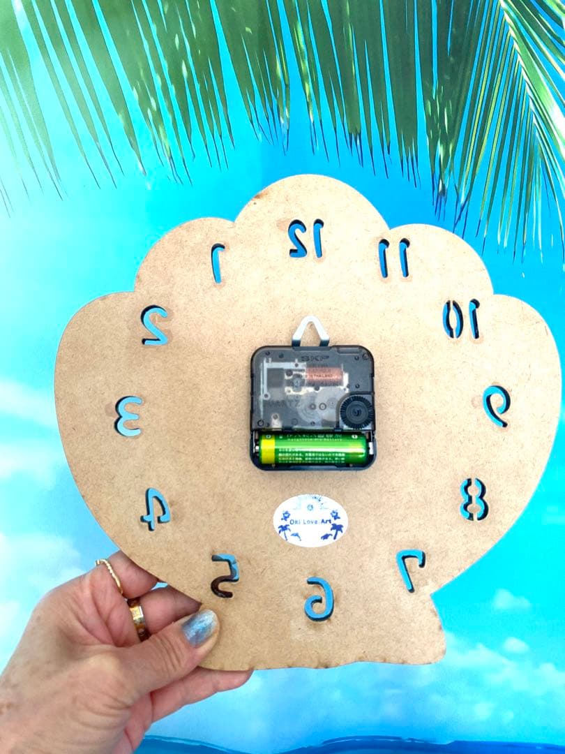 まーやん！海レジンアート〜シェル型Ocean clock24cm