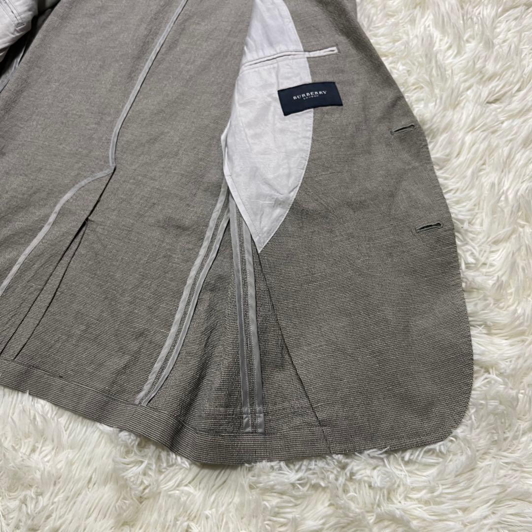 BURBERRY LONDON テーラードジャケット 綿麻 背抜き 春夏 L
