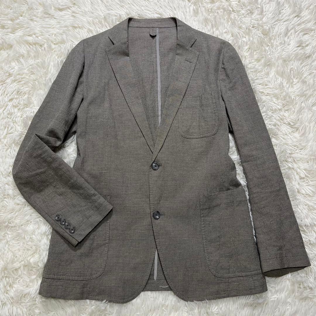 BURBERRY LONDON テーラードジャケット 綿麻 背抜き 春夏 L