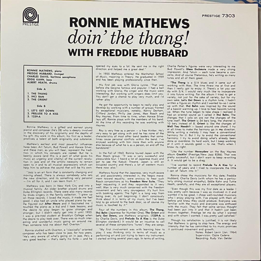 【激レア国内盤】Ronnie Mathews Doin' The Thang!