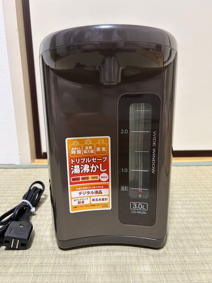 象印 CD-WU30 電気ポット 3.0L 2022年製