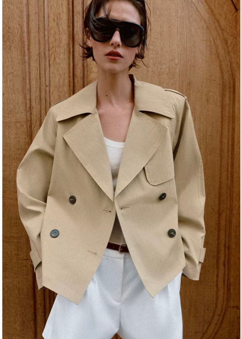 新品タグ付★ZARA ショートトレンチコート M