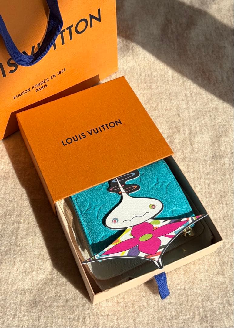 ✨【極美品】ルイ・ヴィトン×村上隆 ポルトフォイユ・リサ カビラブルー 折り財布