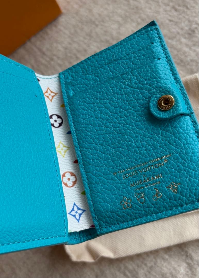 ✨【極美品】ルイ・ヴィトン×村上隆 ポルトフォイユ・リサ カビラブルー 折り財布