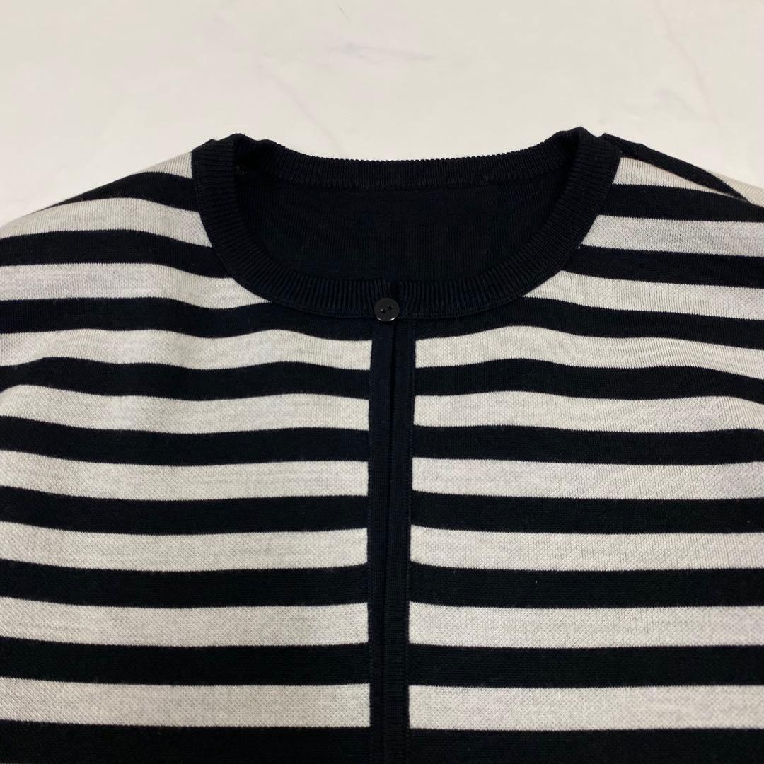 美品★MaxMara ひざ丈ワンピース 最高級白タグ ボーダー S