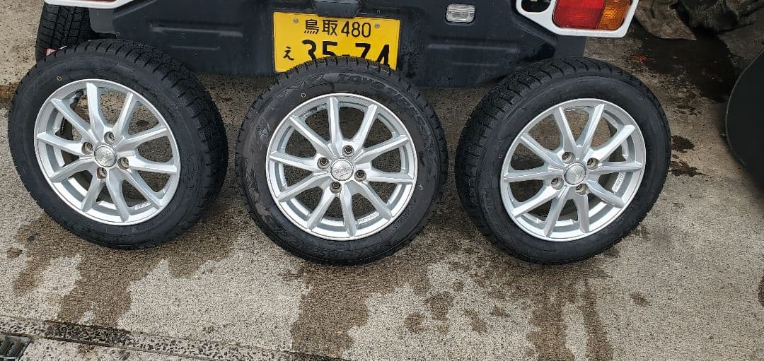 新品スタッドレストーヨーGIZ3新品バルブ　ホイールセット155/65R14②