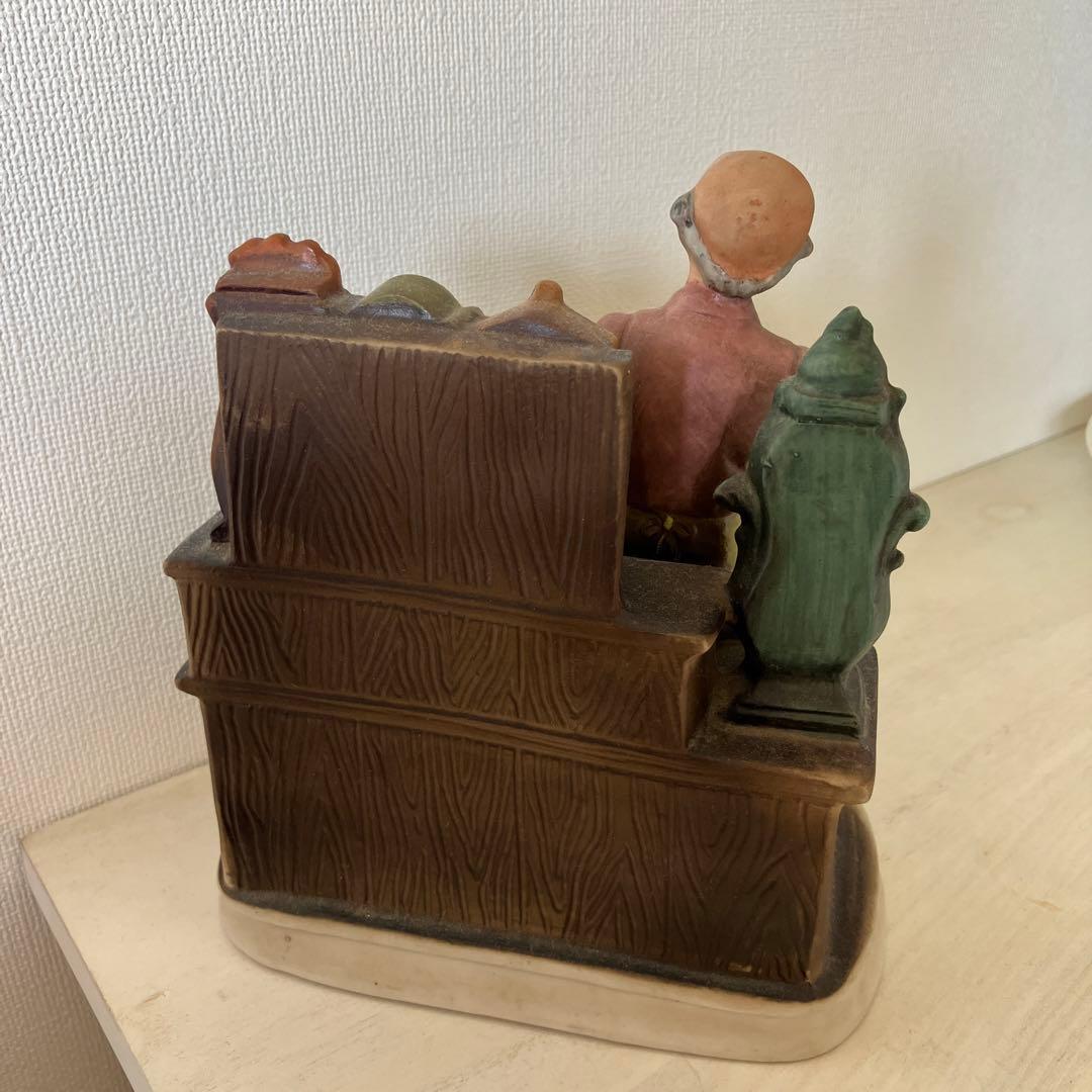 時計屋さん　置物　ビンテージ　陶器　掛け時計　ロックウェル　置き時計